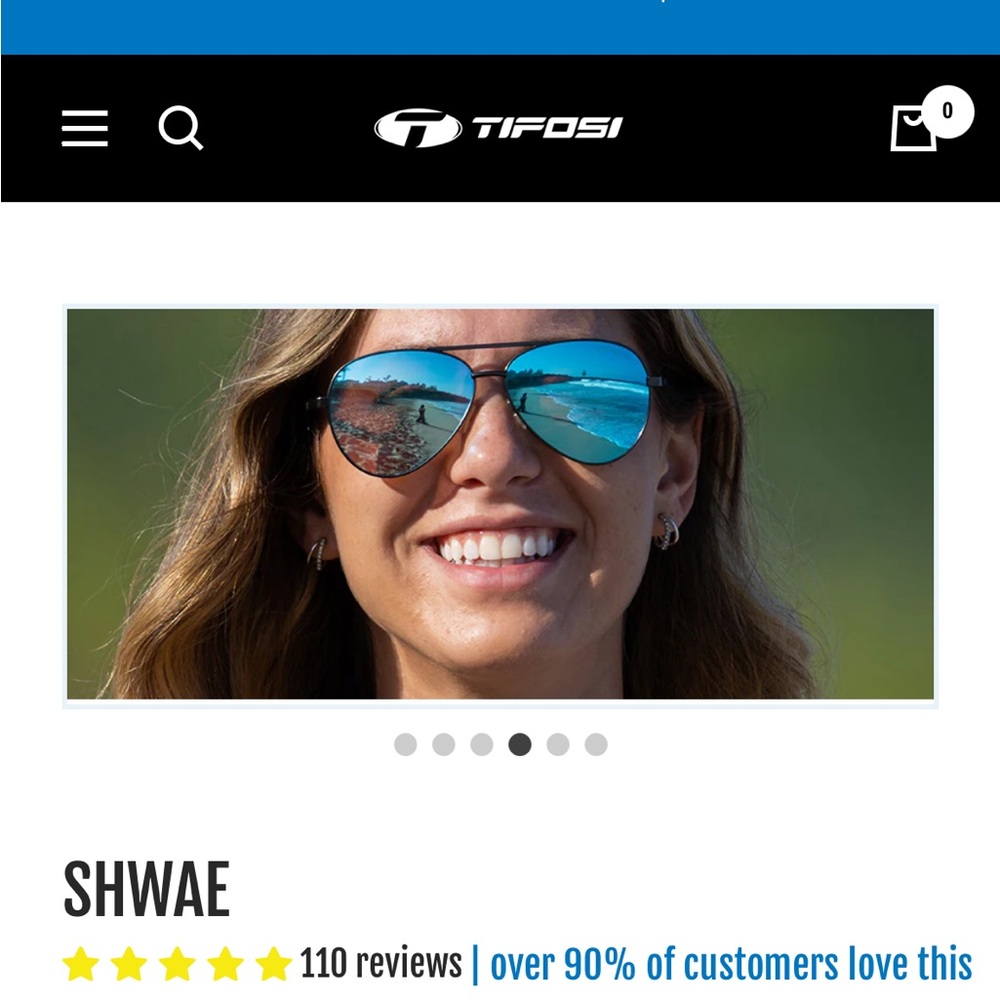 Tifosi Optics “SHWAE” Blue Mirrored Aviator Sunglasses